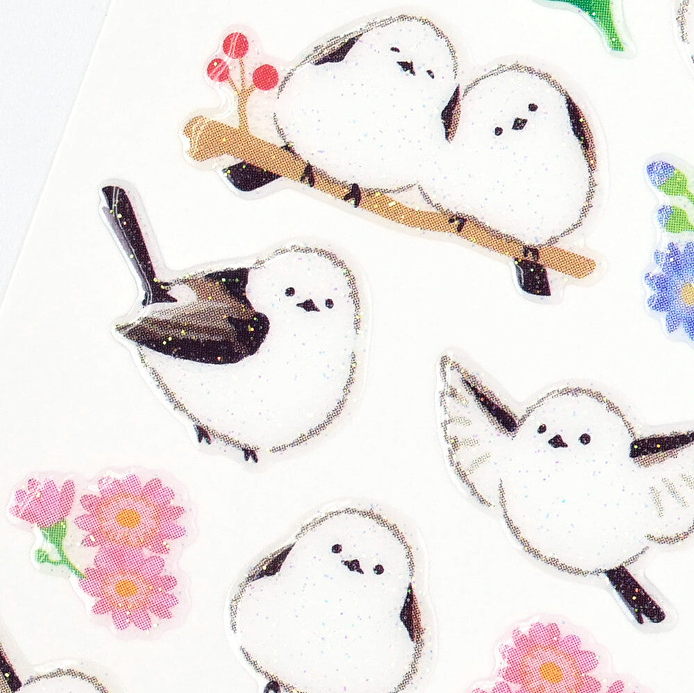 Pure Lame Seal Stickers - Long-Tailed Tit / Shima Enaga