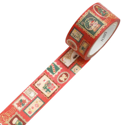 SAIEN - Limited Winter Edition 20mm Foil-Stamped Washi Tape - Stamp Collection
