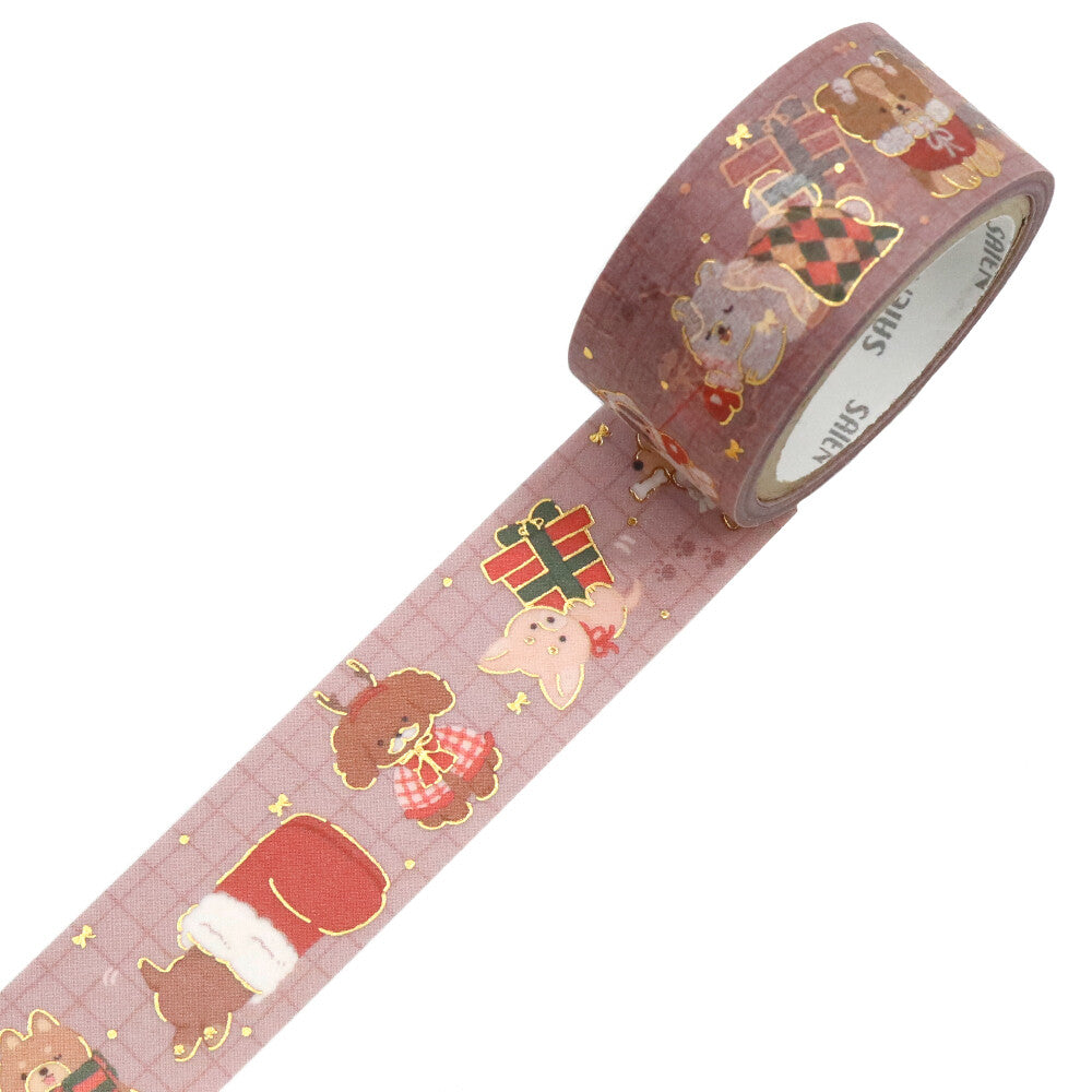SAIEN - Limited Winter Edition 20mm Foil-Stamped Washi Tape - Wonderful Christmas