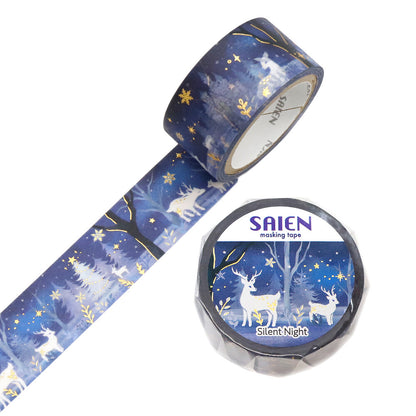 SAIEN - Limited Winter Edition 20mm Foil-Stamped Washi Tape - Silent Night