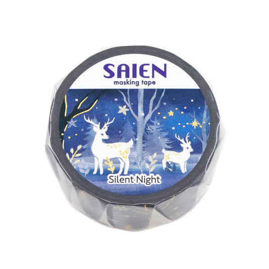 SAIEN - Limited Winter Edition 20mm Foil-Stamped Washi Tape - Silent Night