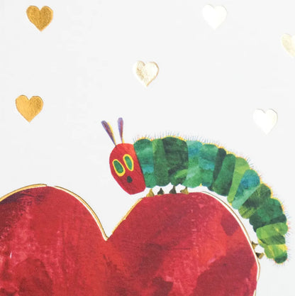 Cozyca - Foil-stamped Postcard - Eric Carle - The Very Hungry Caterpillar - Heart