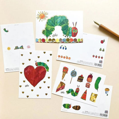 Cozyca - Foil-stamped Postcard - Eric Carle - The Very Hungry Caterpillar - Heart