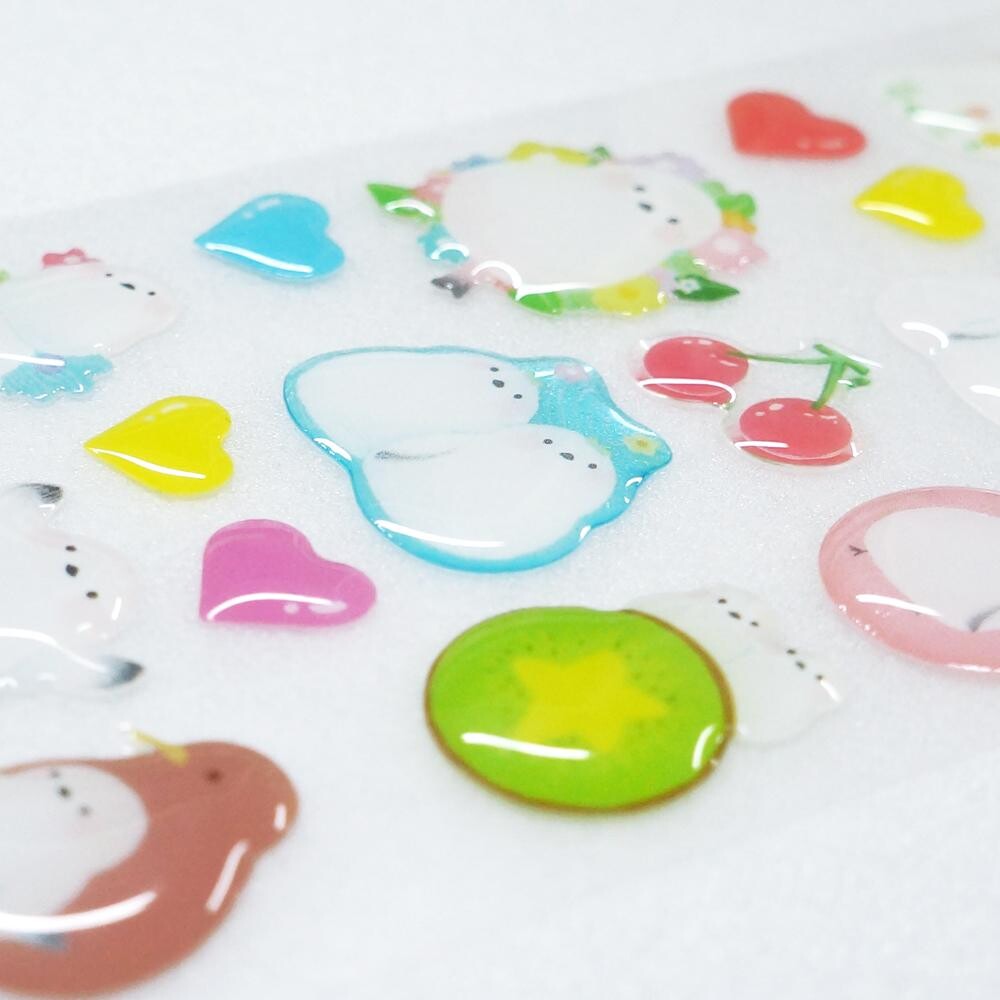 Asano Yoshida - Drop Stickers - Shima Eniga (Snow Fairy) and Fruit