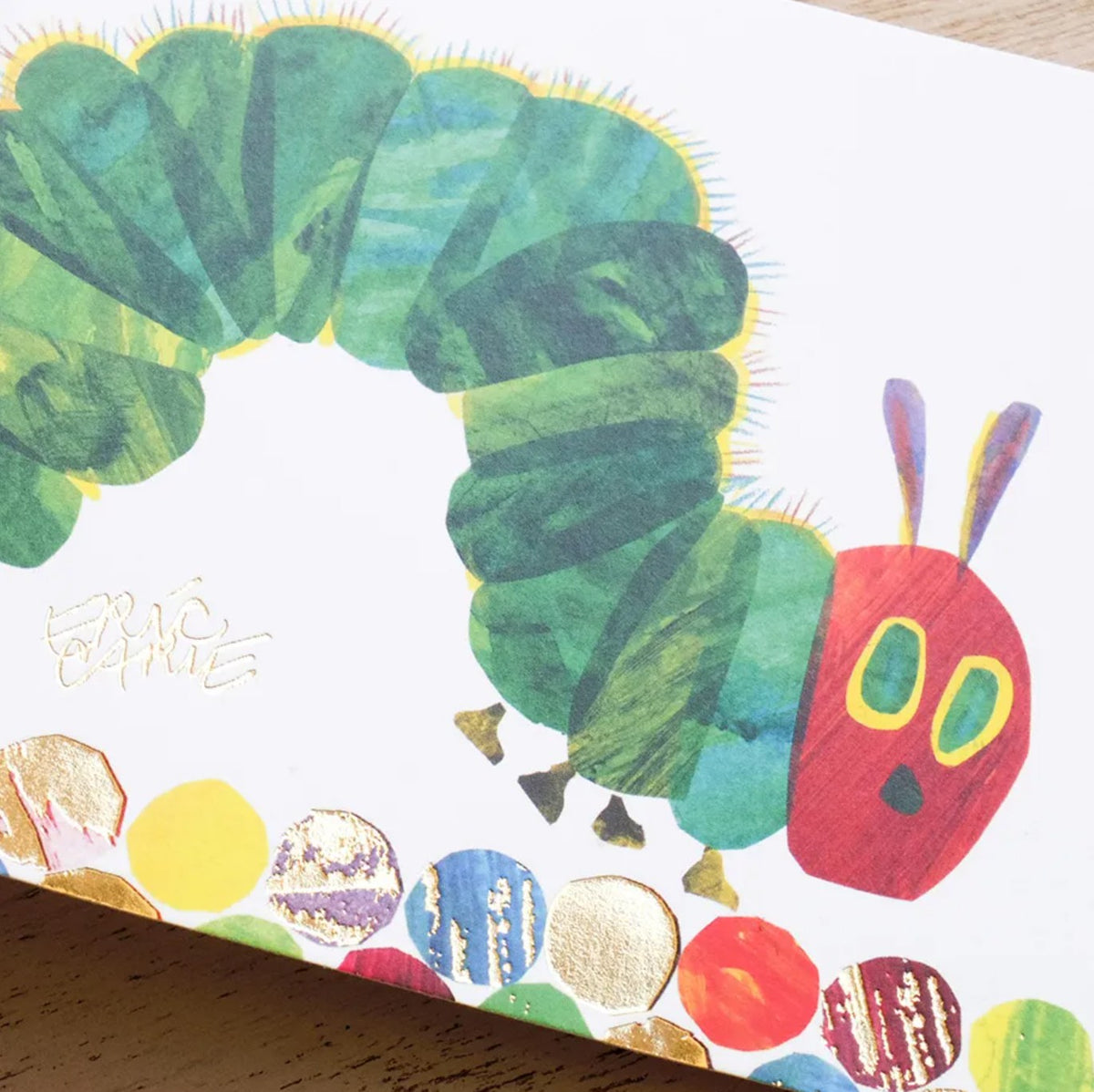 Cozyca - Foil-stamped Postcard - Eric Carle - The Very Hungry Caterpillar