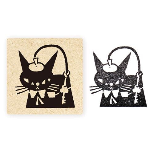 Cozyca - Rubber Stamp - Black Cat Robin - Outing