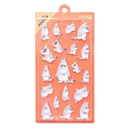 World Craft x Moomin - Moomin Face 3D Clear Stickers - Angry