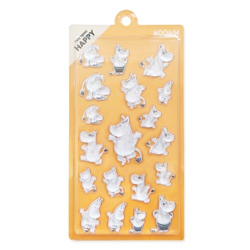 World Craft x Moomin - Moomin Face 3D Clear Stickers - Happy