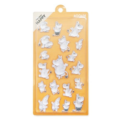 World Craft x Moomin - Moomin Face 3D Clear Stickers - Happy