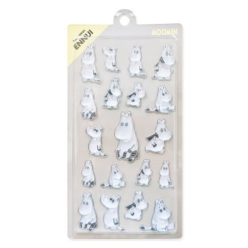 World Craft x Moomin - Moomin Face 3D Clear Stickers - Ennui