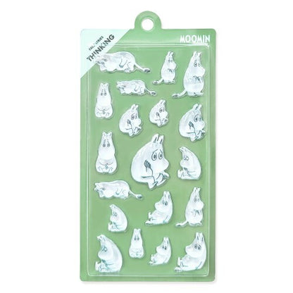 World Craft x Moomin - Moomin Face 3D Clear Stickers - Thinking