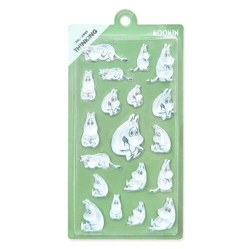 World Craft x Moomin - Moomin Face 3D Clear Stickers - Thinking