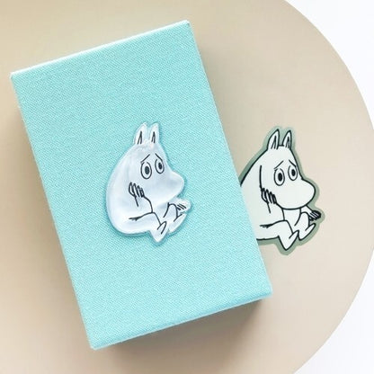 World Craft x Moomin - Moomin Face 3D Clear Stickers - Thinking