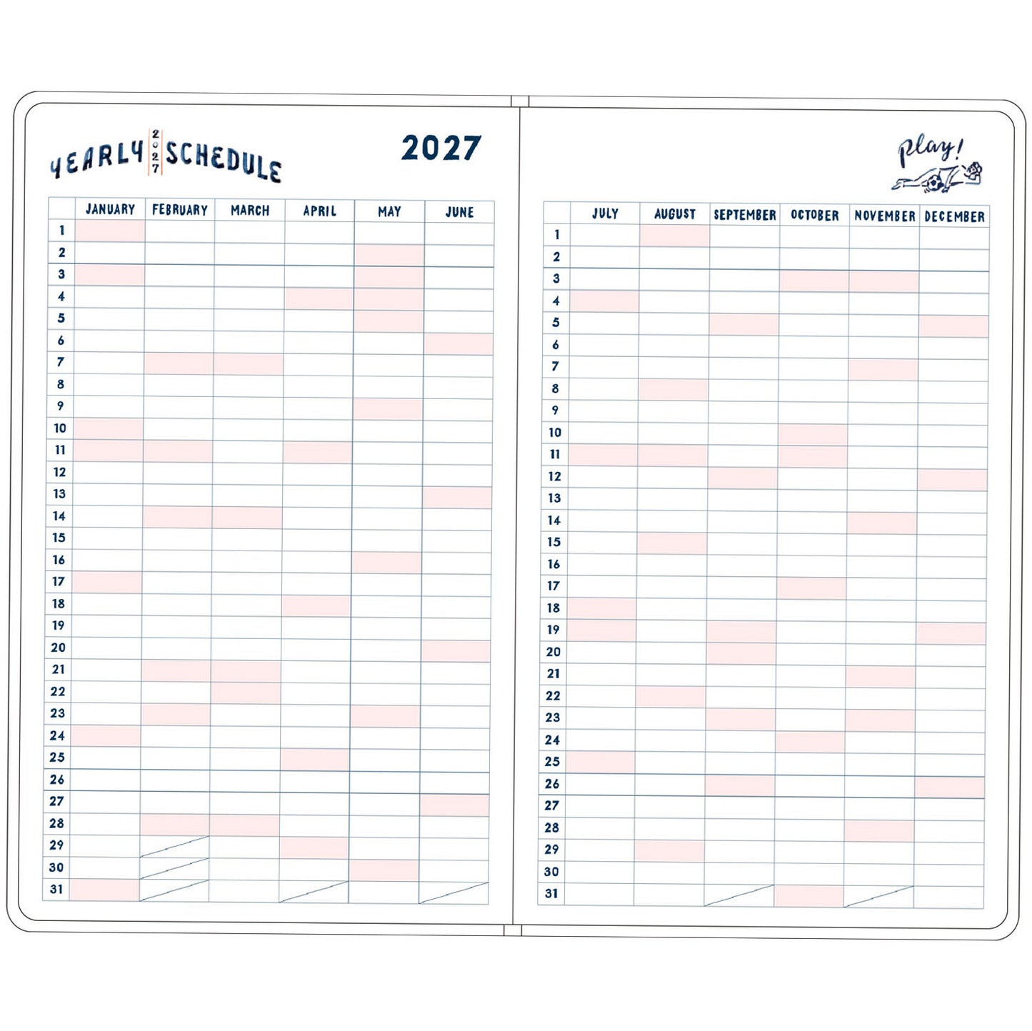 Greeting Life - Chalkboy 2027 Hardcover B6 Daily Planner - Orange (Cats)