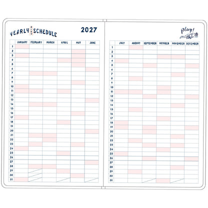 Greeting Life - Chalkboy 2027 Hardcover B6 Daily Planner - Orange (Cats)