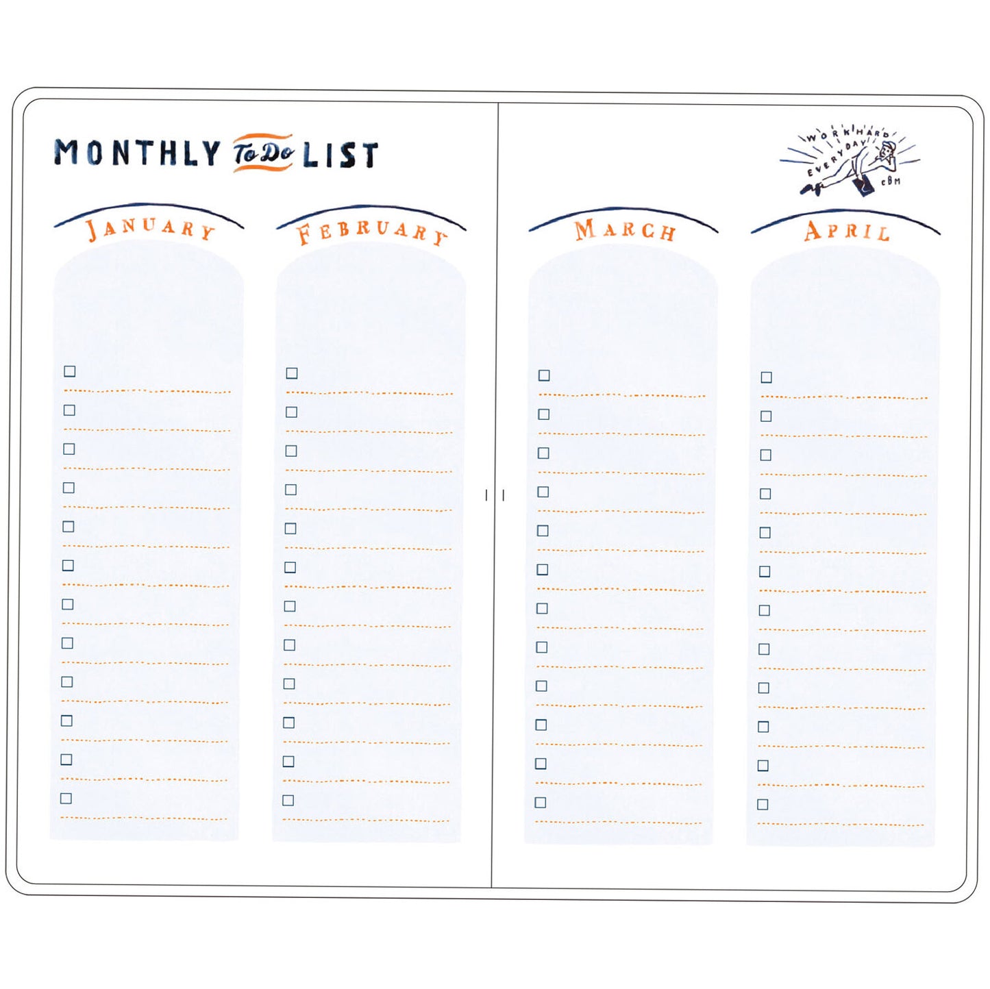 Greeting Life - Chalkboy 2027 Hardcover B6 Daily Planner - Orange (Cats)
