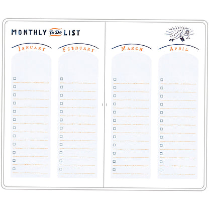 Greeting Life - Chalkboy 2027 Hardcover B6 Daily Planner - Orange (Cats)