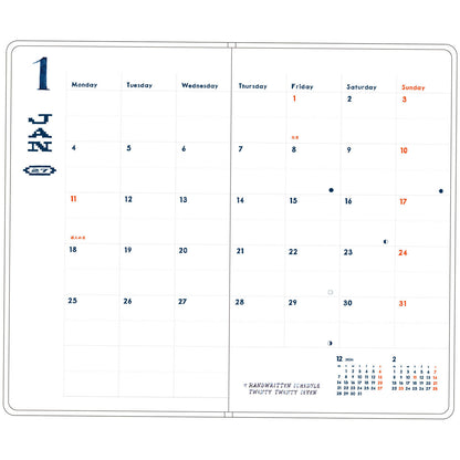 Greeting Life - Chalkboy 2027 Hardcover B6 Daily Planner - Orange (Cats)