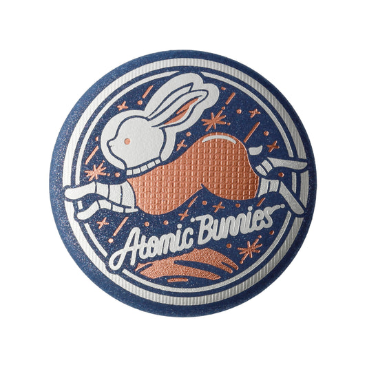 OB1TOY x Rokkaku - Round Foil-Stamped Magnet - Atomic Bunnies