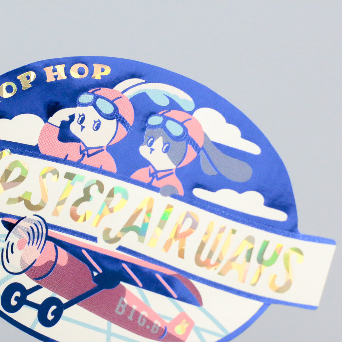 OB1TOY x ROKKAKU - Die-Cut Foil-Stamped Sticker - Hop Step Airways