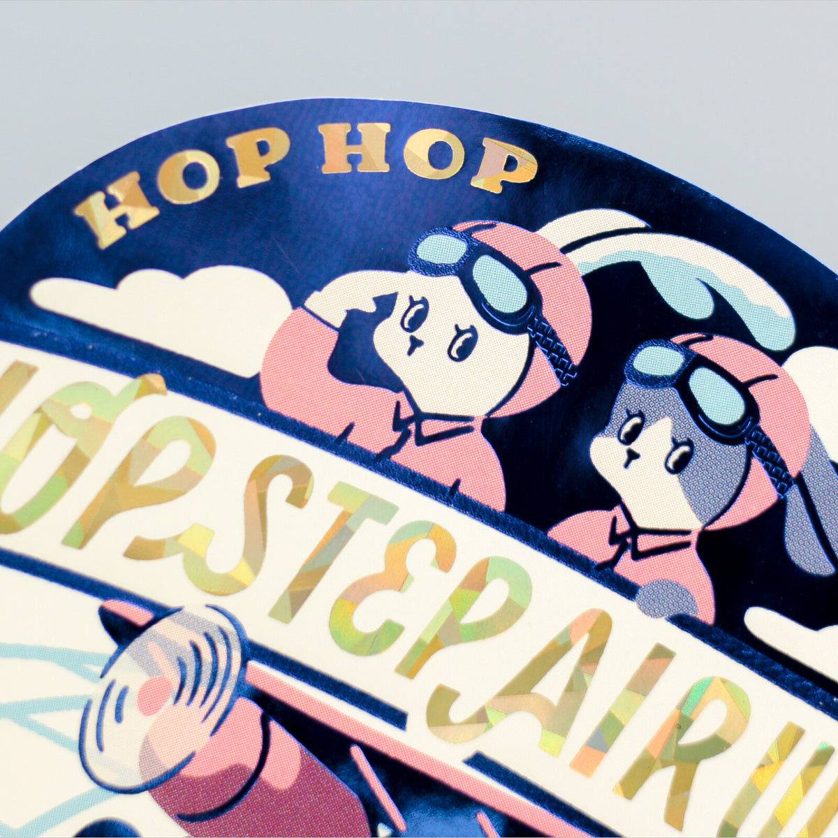 OB1TOY x ROKKAKU - Die-Cut Foil-Stamped Sticker - Hop Step Airways
