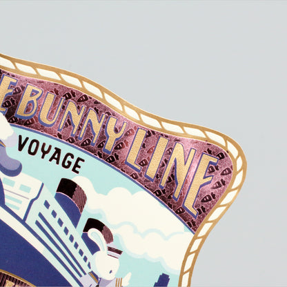 OB1TOY x ROKKAKU - Die-Cut Foil-Stamped Sticker - Blue Bunny Line