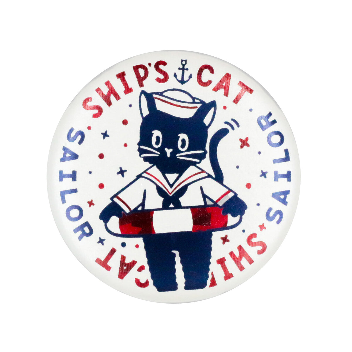 OB1TOY x Rokkaku - Round Foil-Stamped Magnet - Ship's Cat