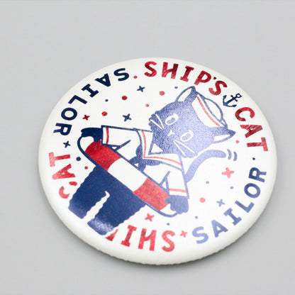 OB1TOY x Rokkaku - Round Foil-Stamped Magnet - Ship's Cat
