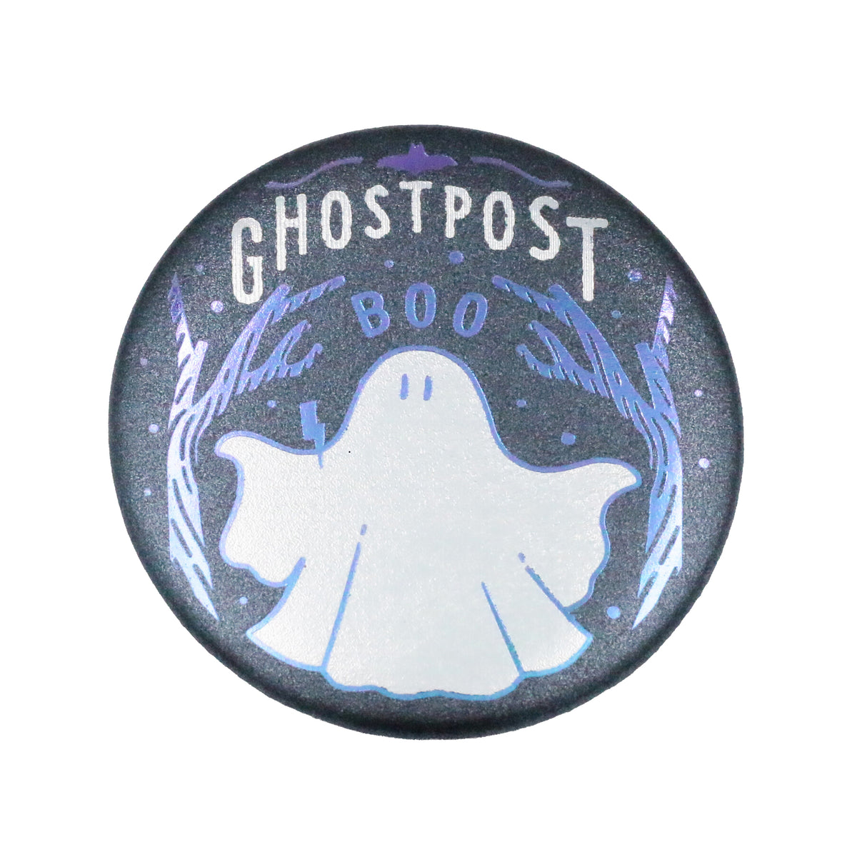 OB1TOY x Rokkaku - Round Foil-Stamped Magnet - Ghost Post