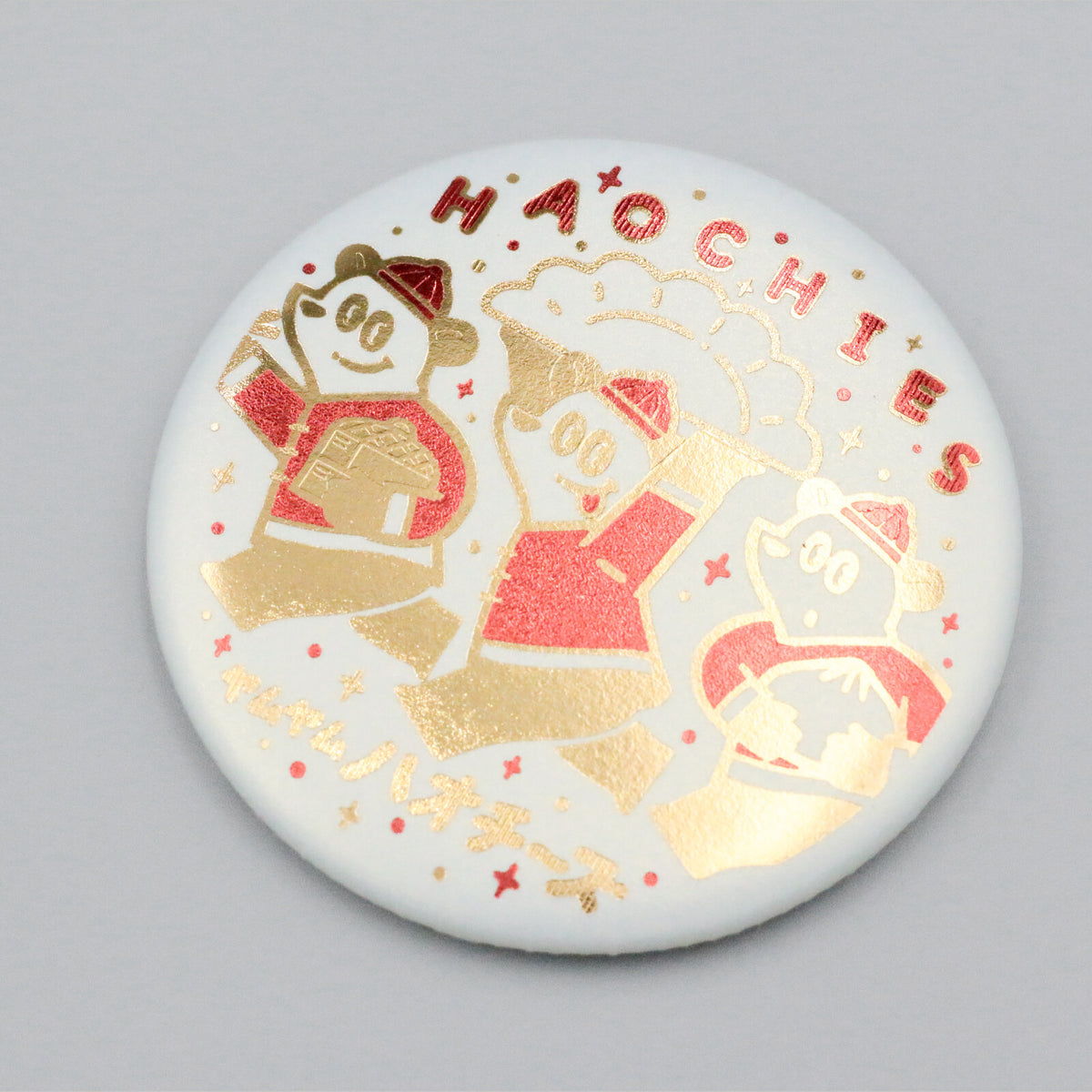 OB1TOY x Rokkaku - Round Foil-Stamped Magnet - Haochies Pandas
