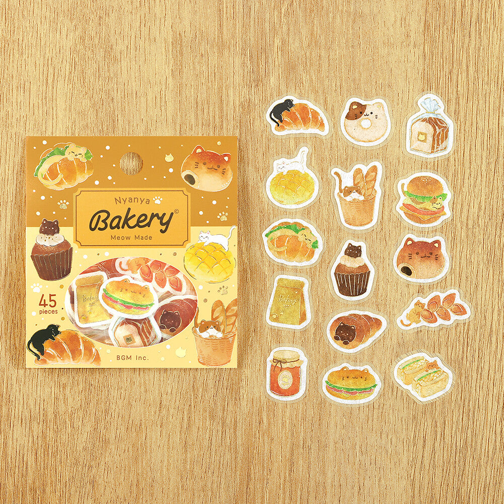 BGM - Flake Stickers - Itadakimasu Meow! - Nyanya Bakery