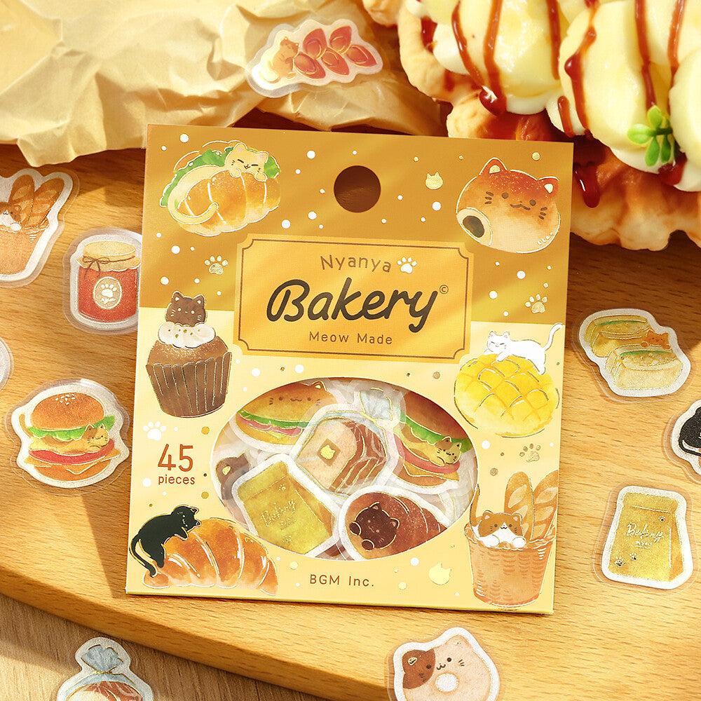BGM - Flake Stickers - Itadakimasu Meow! - Nyanya Bakery