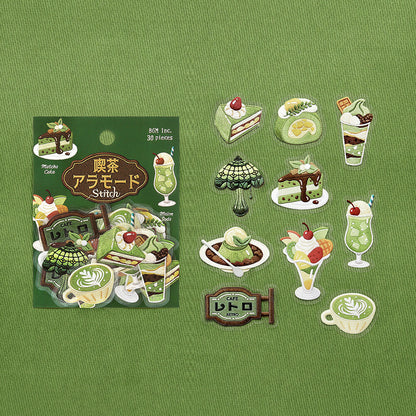 BGM - Clear Stickers - Cafe à la Mode Embroidery Book - Green