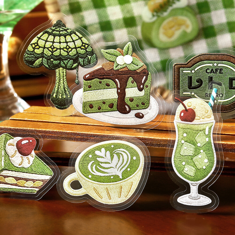 BGM - Clear Stickers - Cafe à la Mode Embroidery Book - Green