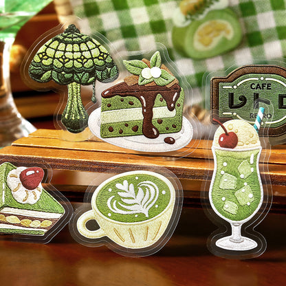 BGM - Clear Stickers - Cafe à la Mode Embroidery Book - Green