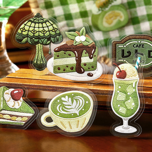 BGM - Clear Stickers - Cafe à la Mode Embroidery Book - Green