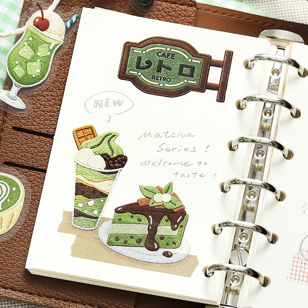 BGM - Clear Stickers - Cafe à la Mode Embroidery Book - Green