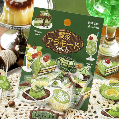 BGM - Clear Stickers - Cafe à la Mode Embroidery Book - Green