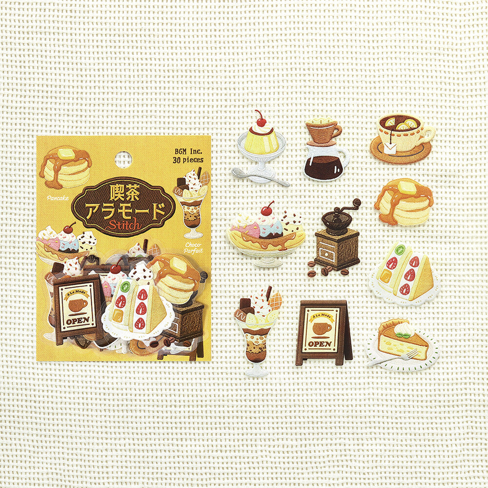 BGM - Clear Stickers - Cafe à la Mode Embroidery Book - Yellow