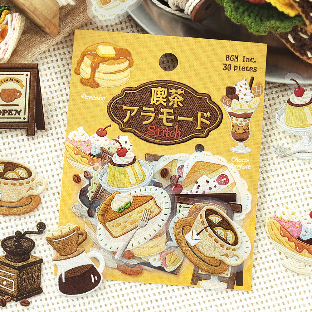 BGM - Clear Stickers - Cafe à la Mode Embroidery Book - Yellow