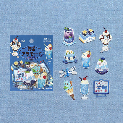 BGM - Clear Stickers - Cafe à la Mode Embroidery Book - Blue