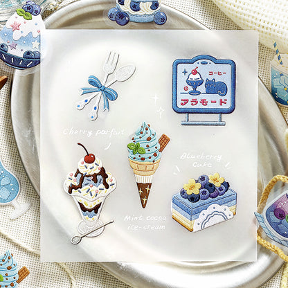 BGM - Clear Stickers - Cafe à la Mode Embroidery Book - Blue
