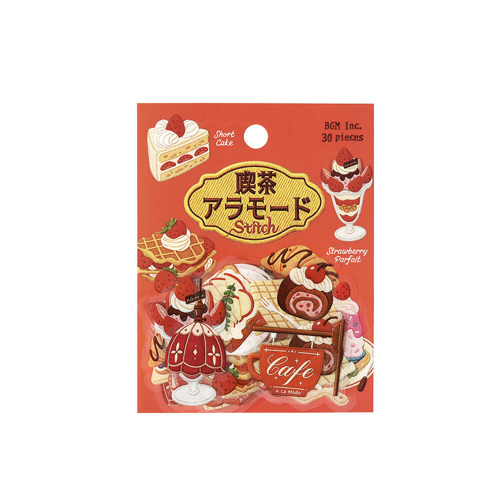 BGM - Clear Stickers - Cafe à la Mode Embroidery Book - Red