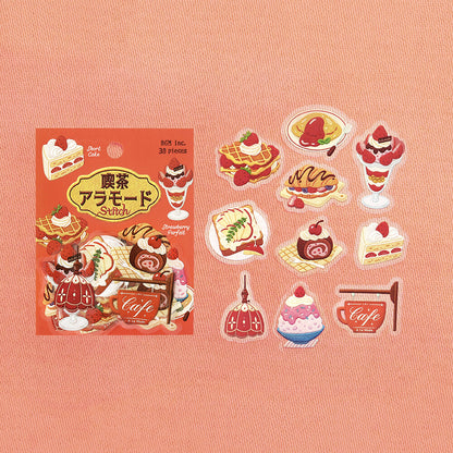 BGM - Clear Stickers - Cafe à la Mode Embroidery Book - Red