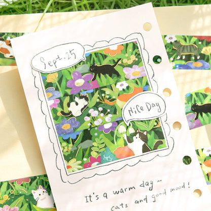 BGM - 20mm Washi Tape - The Cat's Journey - Flowering Fields