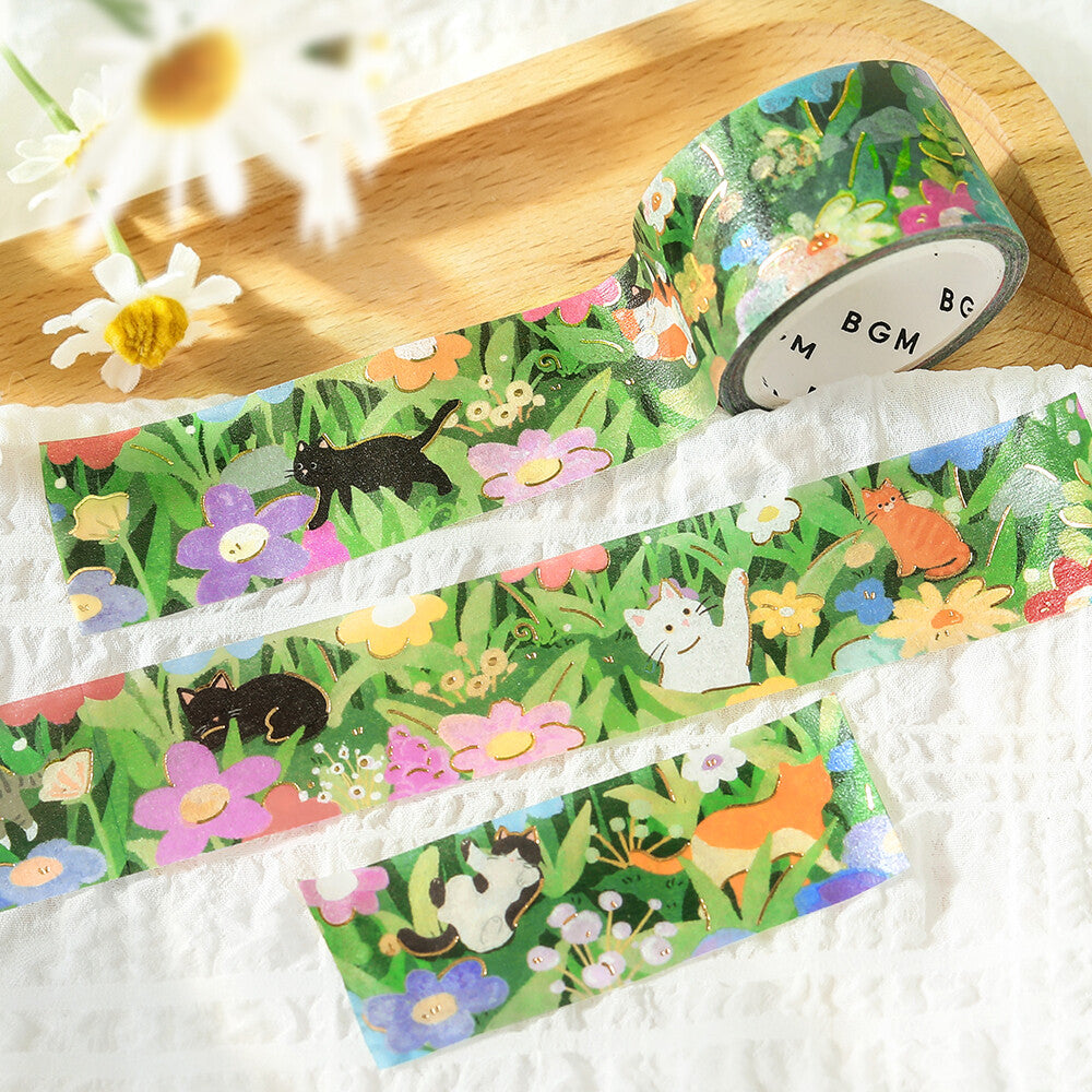 BGM - 20mm Washi Tape - The Cat's Journey - Flowering Fields