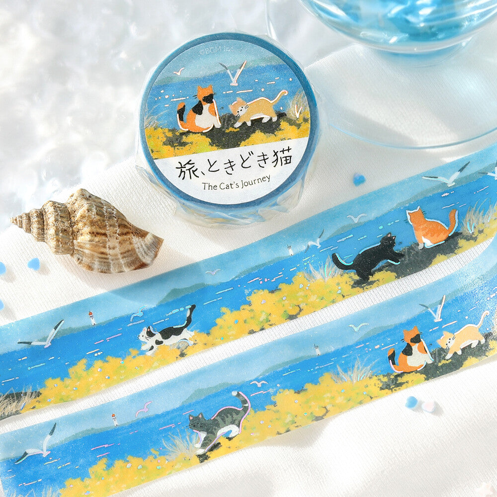 BGM - 20mm Washi Tape - The Cat's Journey - Messages from the Sea Breeze