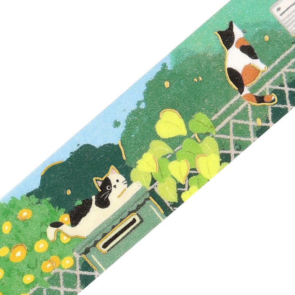BGM - 20mm Washi Tape - The Cat's Journey - Sunlight Filtering Through the Trees in a Garden