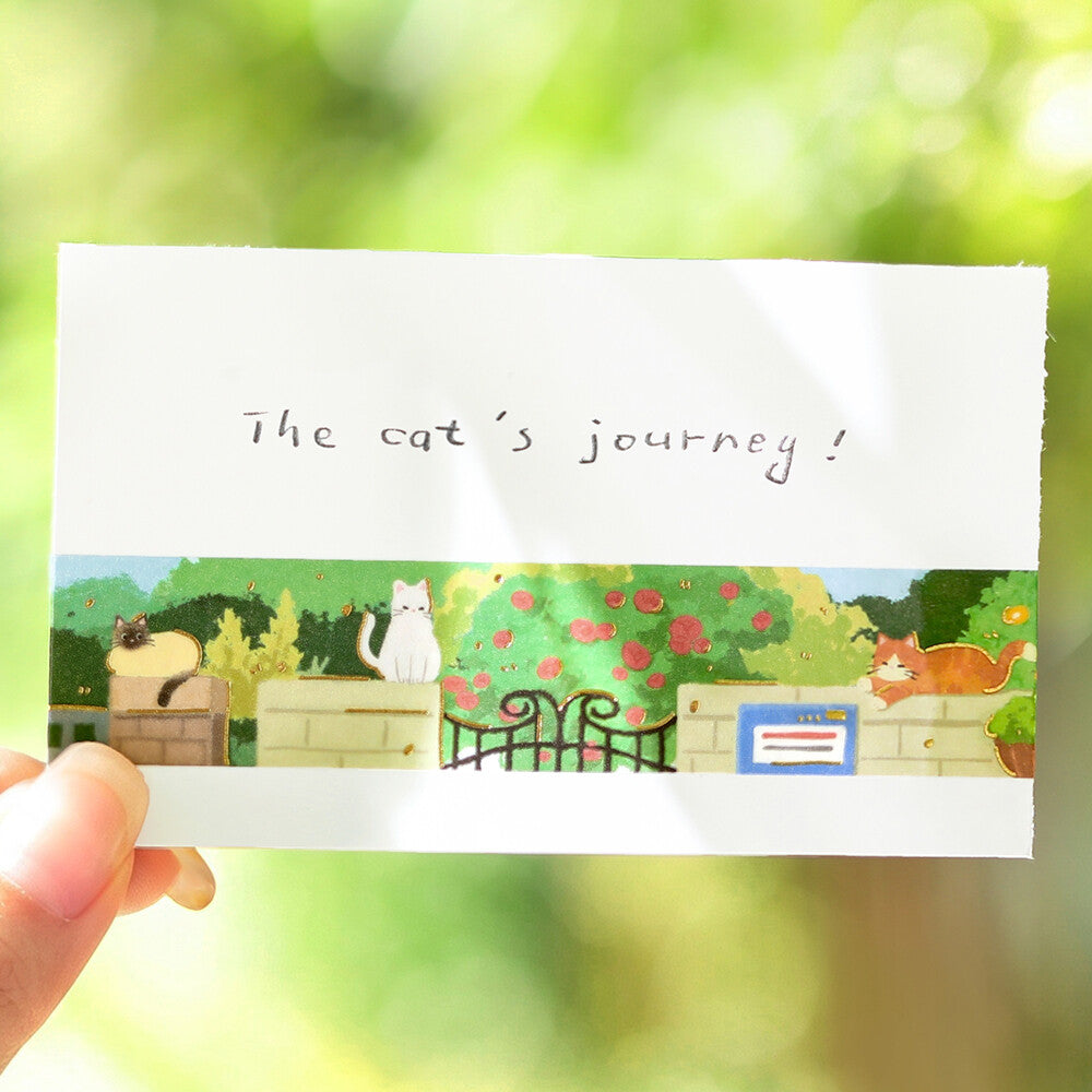 BGM - 20mm Washi Tape - The Cat's Journey - Sunlight Filtering Through the Trees in a Garden