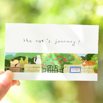 BGM - 20mm Washi Tape - The Cat's Journey - Sunlight Filtering Through the Trees in a Garden